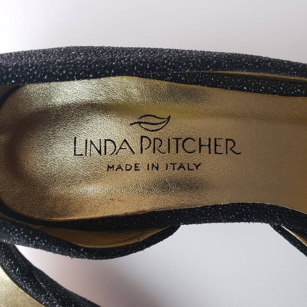 Linda Pritcher Soutine Made In Italy Black Onyx Pumps Size 7 1/2 Eur 37 1/2 - Picture 8 of 11